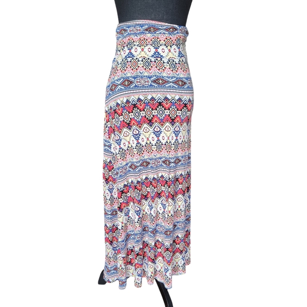 B Envied Tribal Print Maxi Skirt Women's Size S